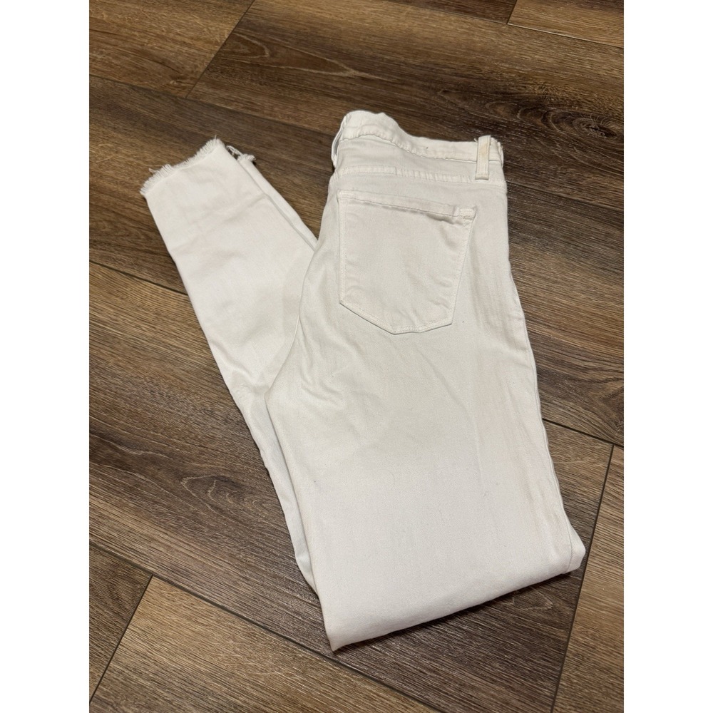 Flying Monkey Jeans Women 27 White Denim Skinny Stretch (26x28) Distressed Used